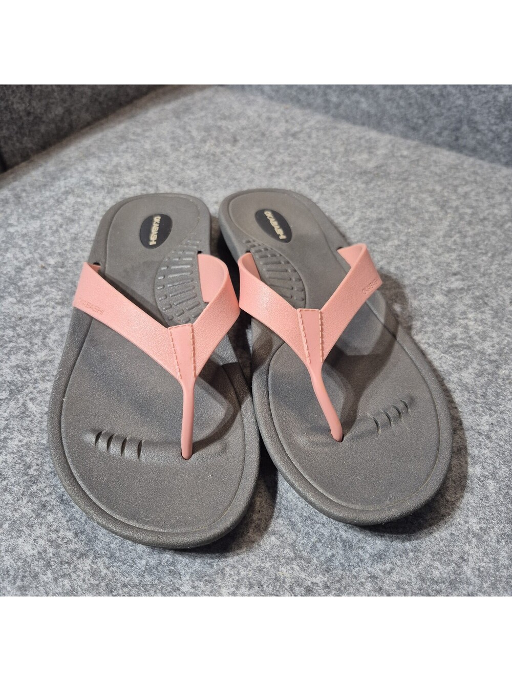 Okabashi Flip Flops Women's Sz M/L (8-9) Pink And Gray USA